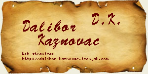 Dalibor Kaznovac vizit kartica